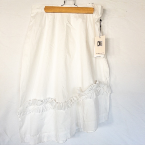 Ivanka Trump Asymmetrical Ruffle Tiered Skirt White NEW - Picture 1 of 3